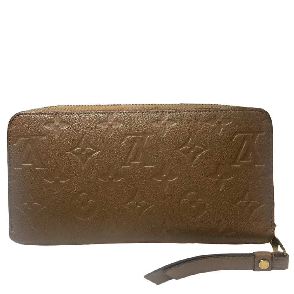 Louis Vuitton Brown Monogram Embossed Zipper Wallet